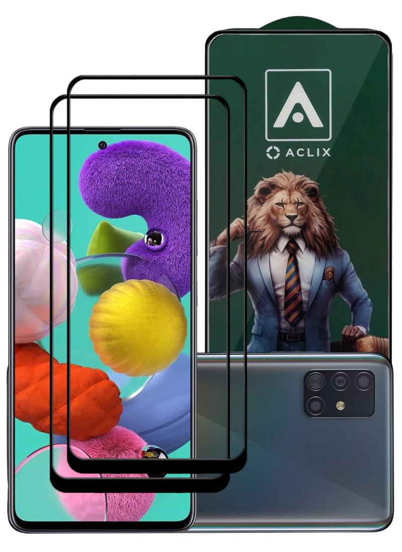 ACLIX 2 Pieces Antistatic ESD Dustproof Premium Quality High Definition Tempered Glass Screen Protector Designed For Samsung Galaxy A51 - Image 1