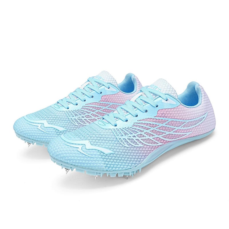 WESHIRUN Track and Field Shoes for Men Women 8 Spikes Boys and Girls Kids Running Racing Shoes Pink - Image 3