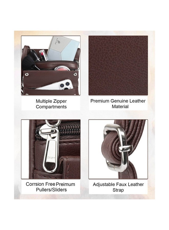 K London حقيبة ك لندن الفاخرة من الجلد اللامع صغيرة الحجم للرجال والنساء | حقيبة صدر | حقيبة عبر الجسم | حقيبة جانبية للرجال | حقائب جلدية صغيرة | هدية مؤسسية | حقيبة جواز سفر للرجال والنساء (17004_بني) - Image 3