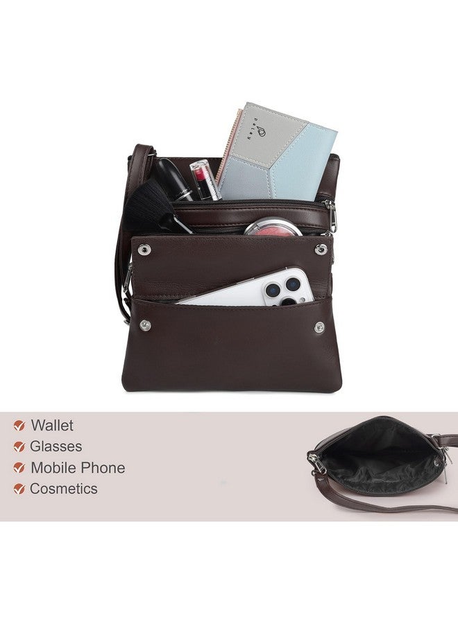 K London حقيبة ك لندن الفاخرة من الجلد اللامع صغيرة الحجم للرجال والنساء | حقيبة صدر | حقيبة عبر الجسم | حقيبة جانبية للرجال | حقائب جلدية صغيرة | هدية مؤسسية | حقيبة جواز سفر للرجال والنساء (17004_بني) - Image 5