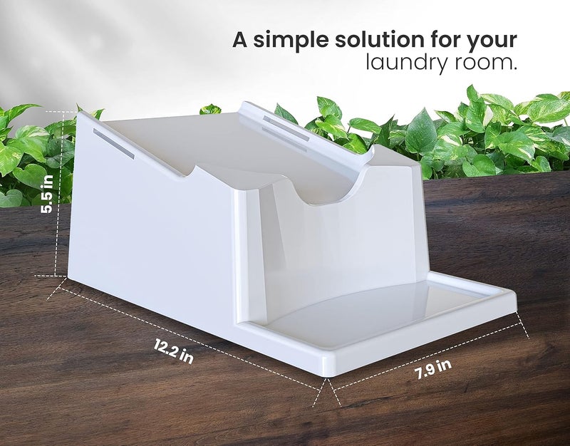 Skywin Laundry Detergent Holder Organizer and Drip Tray for Laundry Room Organization - Soap Cup Storage Tray for Liquid Laundry Detergent Containers - Laundry Detergent Dispenser Pedestal (White, 3) - Image 2