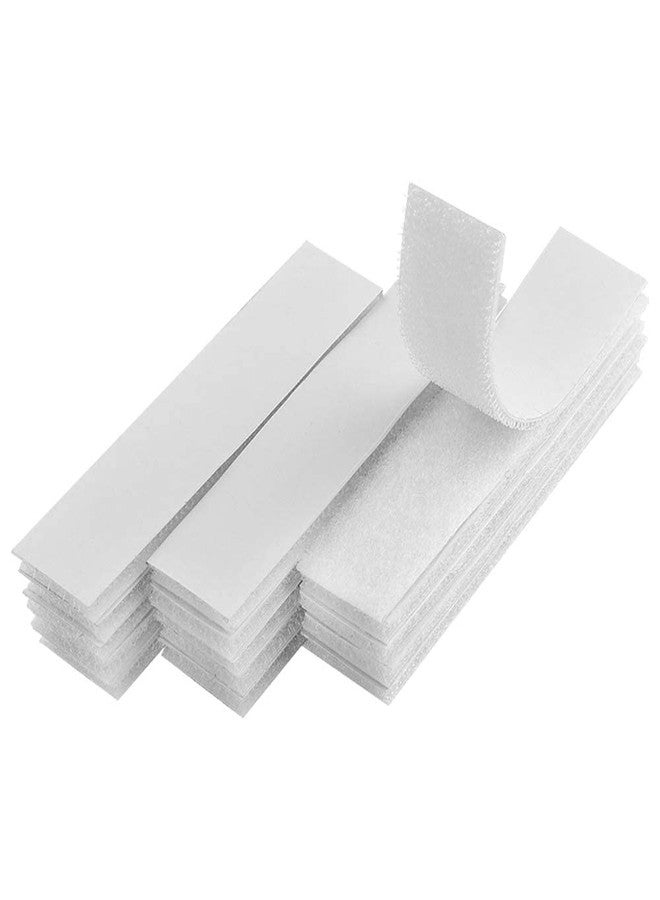 NinthKey Self-Adhesive Hook and Loop Strips, Sticky Back Fasteners Hook and Loop Tape for Mounting, Hanging, or Organizing Items, Instead of Holes and Screws - 1x4 inch (White) Pack of 10 - Image 1