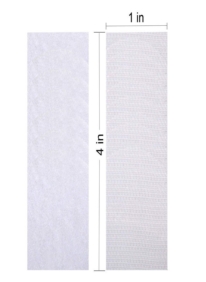 NinthKey Self-Adhesive Hook and Loop Strips, Sticky Back Fasteners Hook and Loop Tape for Mounting, Hanging, or Organizing Items, Instead of Holes and Screws - 1x4 inch (White) Pack of 10 - Image 2