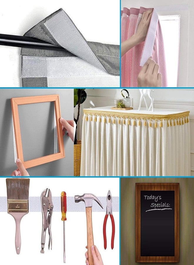 NinthKey Self-Adhesive Hook and Loop Strips, Sticky Back Fasteners Hook and Loop Tape for Mounting, Hanging, or Organizing Items, Instead of Holes and Screws - 1x4 inch (White) Pack of 10 - Image 3