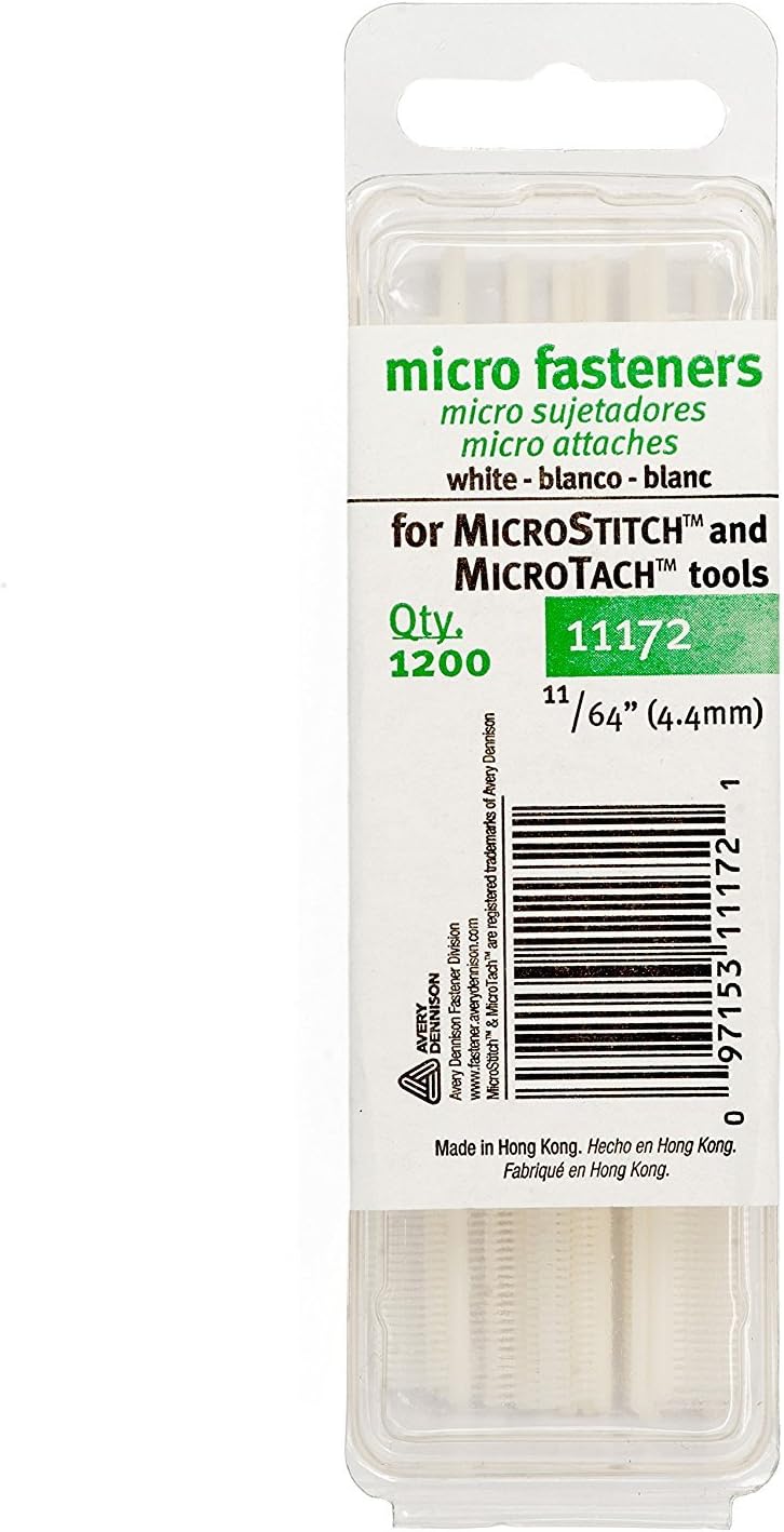 MicroStitch Fastener Refill - 1200 White Fasteners, 4.4 mm for MicroStitch and MicroTach Tools - Image 1