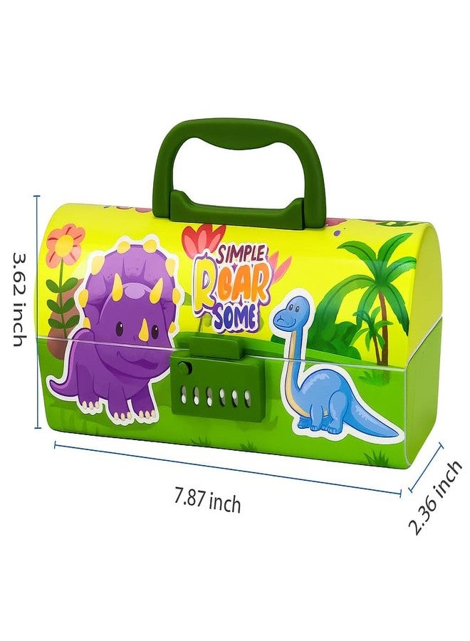 FancyHub | Kids Dinosaur Lock Box with Handle | Metal Storage Case for Boys & Girls | Portable Treasure Safe with Combination Lock | Dino Theme Toy Organizer (DINO BOX) - Image 3