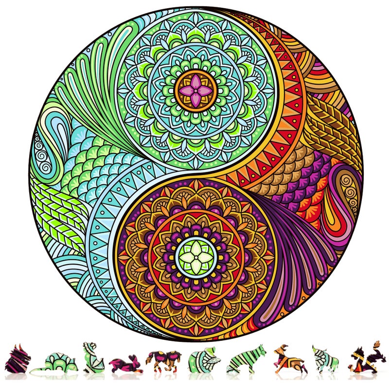 ZenChalet ZenChalet - Yin Yang 500 Piece Puzzles for Adults - Wooden Puzzle for Adults  Premium Wooden Puzzle with Durable Construction - Brain Teaser Puzzle - Image 1