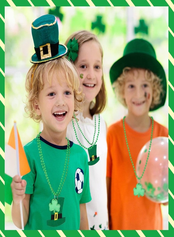 Batiyeer 120 Pieces St. Patricks Day Shamrock Bead Necklaces Bulk Mardi Gras Bead Necklaces Metallic Green Shamrock Clover Beads Necklaces for St. Patrick's Day Mardi Gras Party Favors Supplies - Image 4