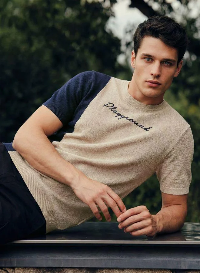 The Indian Garage Co  Men Slim Fit Solid Crew Neck Half Sleeves Crew Neck T-Shirt for Men | Best Price UAE