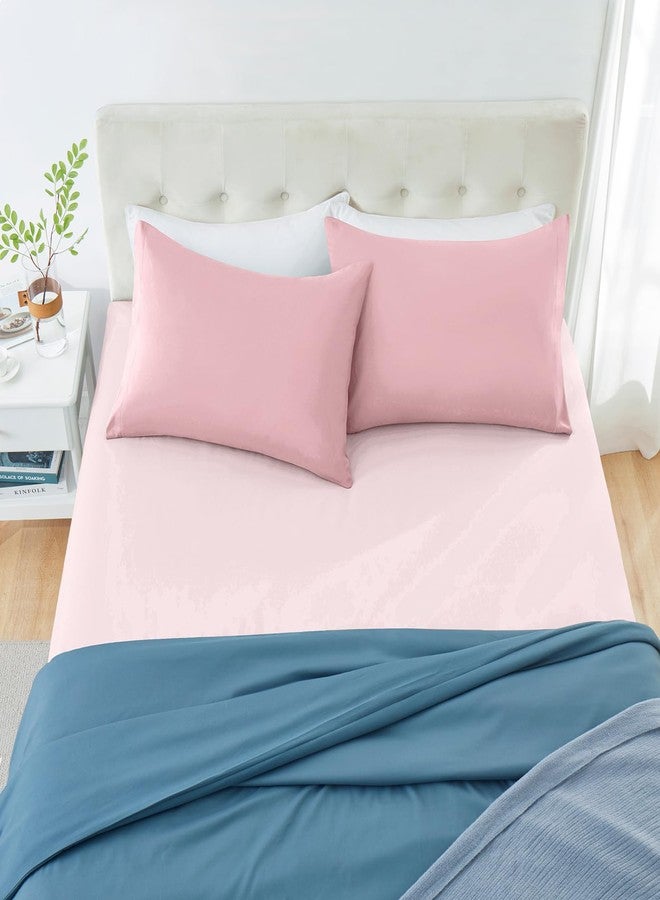 MILVOWOC 2Pcs Brushed Microfiber Standard Pillowcases - 20 x 26 Inch, Dusty Pink Pillow Cover Non Slip Envelope Pillow Case Set with Moisture Absorption and Anti-Wrinkle - Image 4