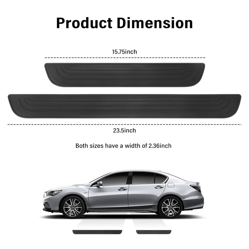 KIFIDAN 4PCS Car Door Sill Protector,Anti-Scratch & Waterproof Car Door Sills Scratch Protection,Universal Car Exterior Accessories Automotive Door Entry Guard for Car,Truck,SUV (Black, Width 2.36") - Image 2