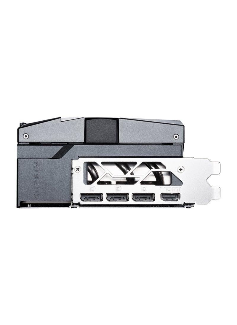 GeForce RTX 5080 16G SUPRIM SOC, 16GB GDDR7, 10752 CUDA Cores, 256-bit Memory Bus, 30 Gbps Memory Speed, PCIe Gen 5 x16, Boost Clock 2745 MHz, DisplayPort 2.1 x3, HDMI 2.1, 4K 480Hz, 8K 120Hz, 360W Power Consumption, 7680 x 4320 Max Resolution, G-SYNC, DirectX 12 Ultimate, OpenGL 4.6 Support Black