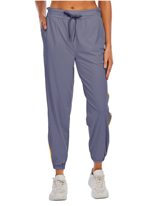 Match color stretch jogging pants tight waist yoga running skin-friendly pants lady