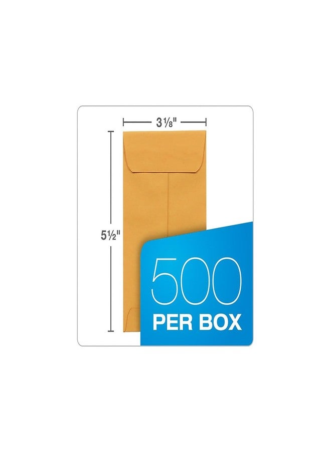 Quality Park #5 Coin and Small Parts Envelopes, Self Seal, for Home, Office, Garden, 24 lb Brown Kraft, 3-1/8 x 5-1/4 Inches, 500/Box (QUA50764) - Image 5