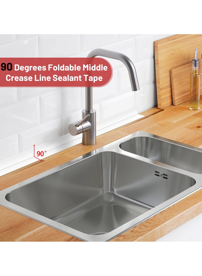 VIUAUAX White Caulking Tape, 2 Rolls Self Adhesive Caulk Strip, Caulk Tape White Bathroom Corner Caulking Tape Waterproof Self Adhesive Sealing Tape Used for Kitchen Sink Bathroom Bathtub Tub Floor Wall Edge Protector Strip,Waterproof Sealant Tape for Kitchen, Bathroom, Shower, Bathtub, Toilet, Wall Floor, Countertop with Sealing Tool (126 x 1.5in) - Image 5