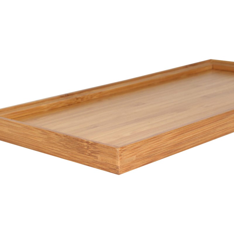 BambooMN Organic Bamboo Serving Tray, Vanity, Tea Serving, Appetizers, Snacks, Charcuterie Board, 11"x5.5"x0.6" - 1 Tray - Image 3