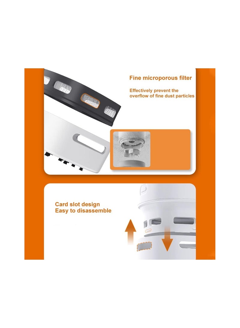 SOLARAE Desktop Vacuum Cleaner, Mini Table Dust Sweeper Energy Saving, Cordless&360º Rotatable Design for Cleaning Hairs, Crumbs, Computer Keyboard, Cigarette Ash, Dog Hair or Powder(White Lamp) - Image 5