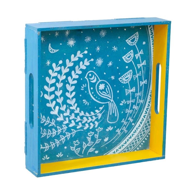 Penkraft Decorative Multipurpose Tray Exclusively HandPainted in Scandinavian Art - Image 4