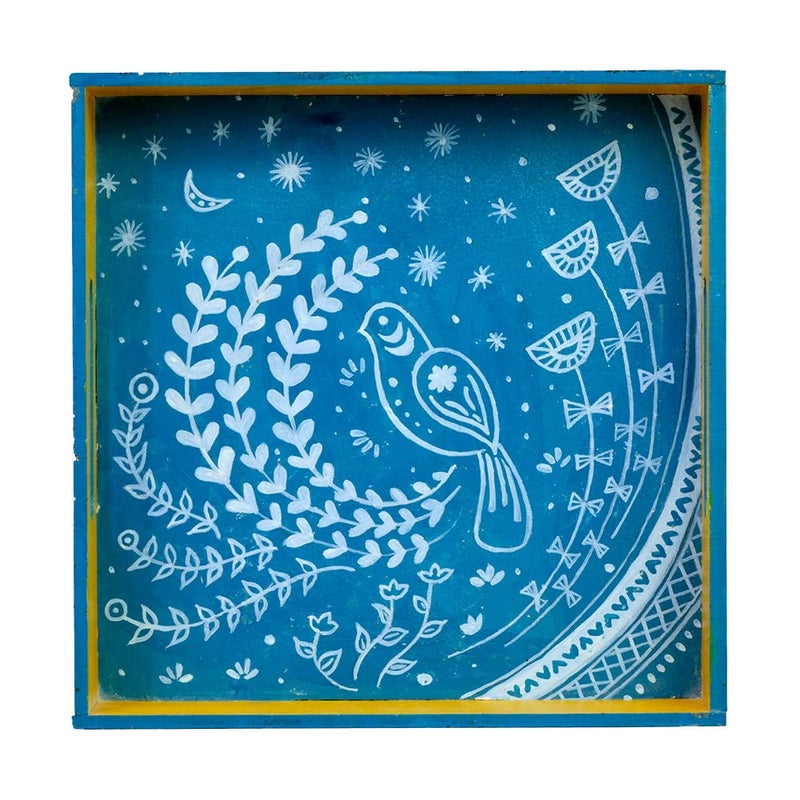 Penkraft Decorative Multipurpose Tray Exclusively HandPainted in Scandinavian Art - Image 5