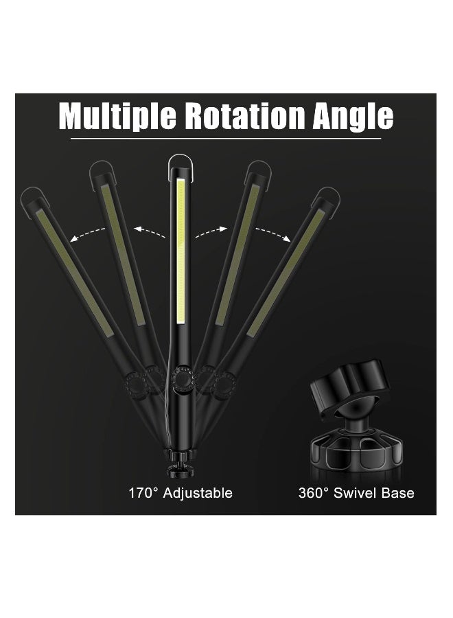 LED Work Light 2PCS- 2200mAh Rechargeable, 600LM Dimmable COB Work Light - Portable Worklight with Magnetic Base and Hook - Ideal for Car Repair, Garage, Emergency, and Outdoor Camping - Image 4