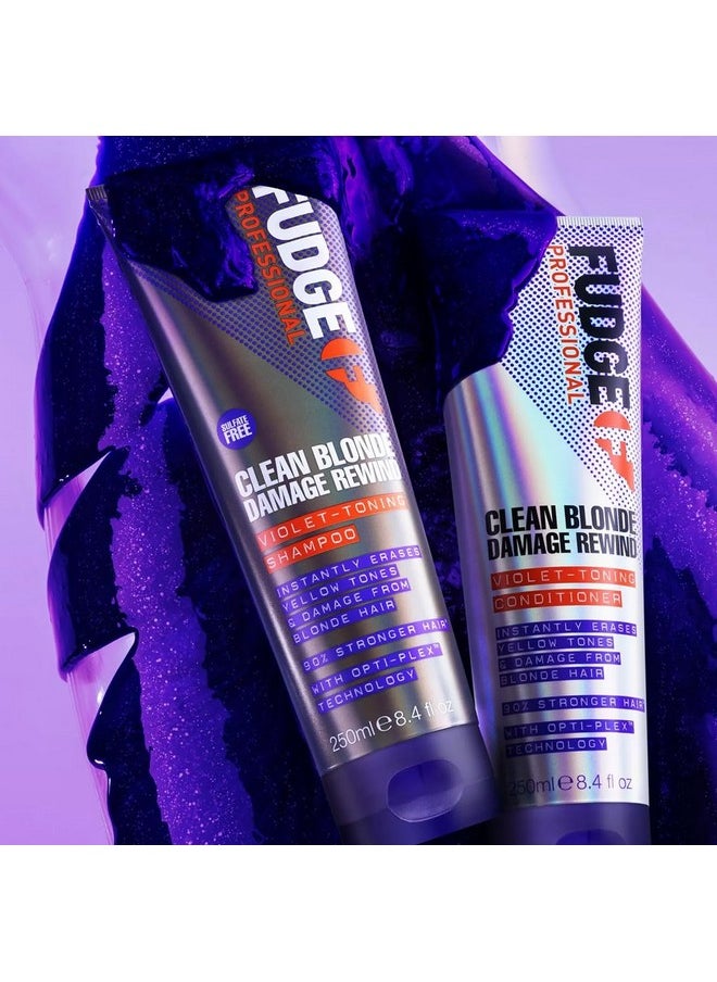 Fudge - Oo By Fudge Clean Blonde Damage Rewind Violet-Toning Shampoo 1000Ml - Image 1