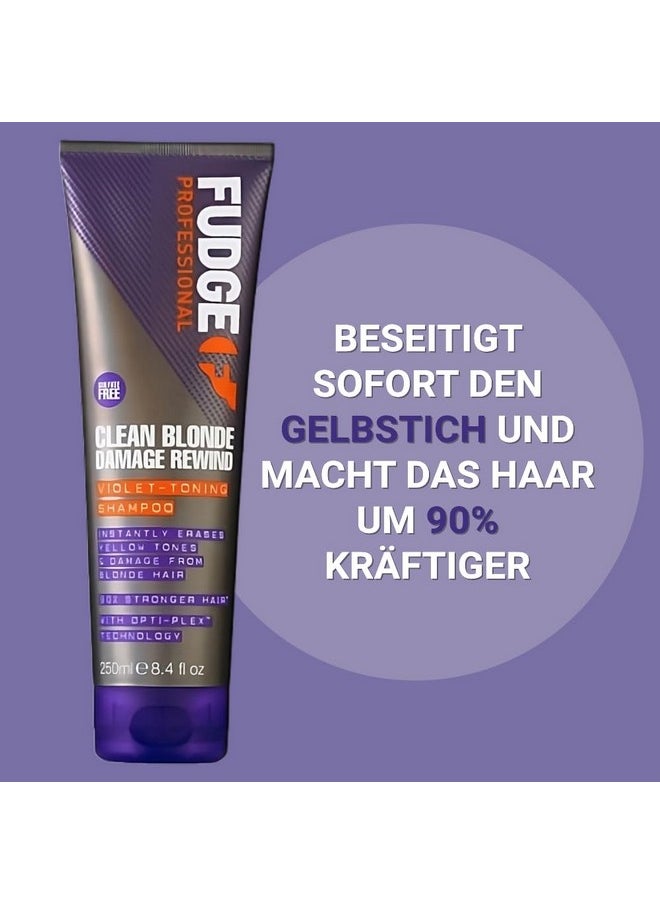 Fudge - Oo By Fudge Clean Blonde Damage Rewind Violet-Toning Shampoo 1000Ml - Image 1
