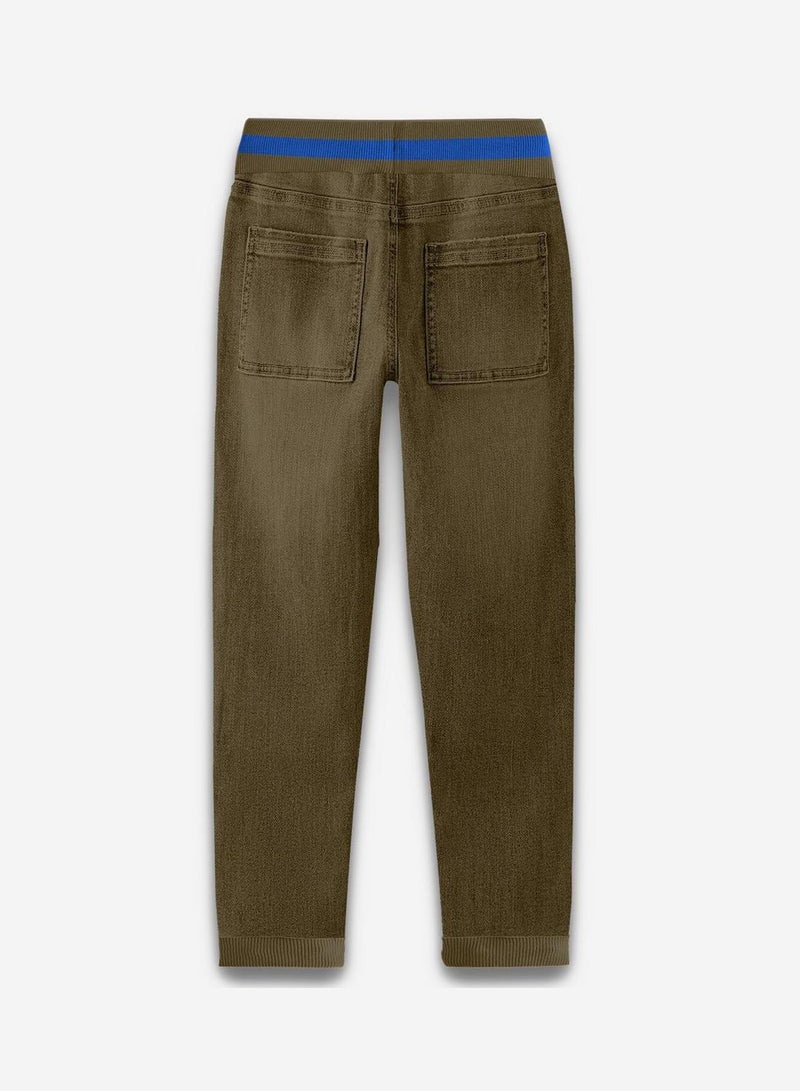 Bonkids Regular Printed Olive Cotton Jeans For Boys Pull On 100 % Cotton  - Image 2