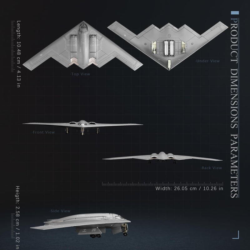 HANGHANG 1/200 Military Model Plane B-2A Spirit Stealth and Strategic Bomber Alloy Fighter Plane Model Airplane for Collections and Displays - Image 5