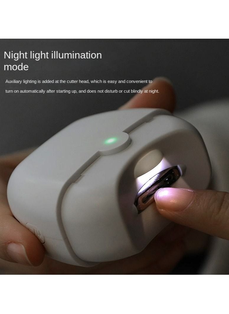 Electric safety nail clippers with LED lights, with nail clipper storage, USB rechargeable safety nail trimmer, suitable for newborns, infants, adults, and the elderly - Image 2