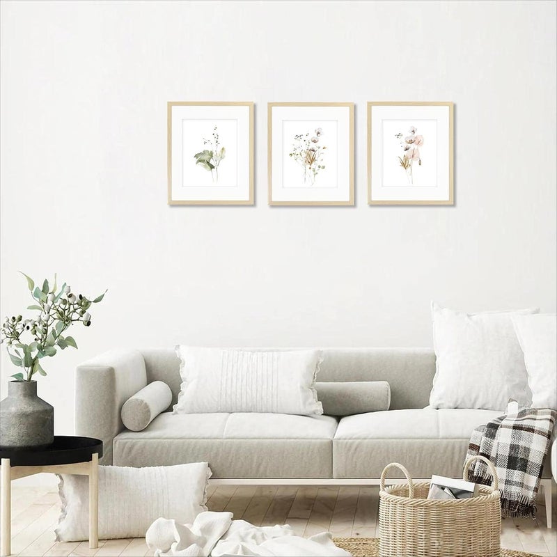 KBKBART Botanical Wall Art Set of 3 Framed Prints - Image 2