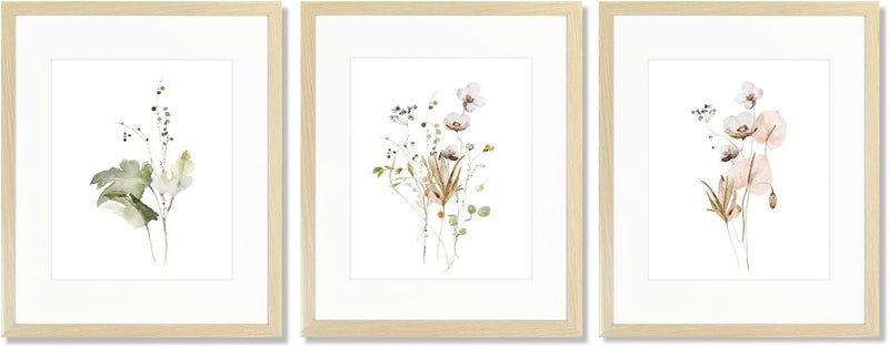 KBKBART Botanical Wall Art Set of 3 Framed Prints - Image 1
