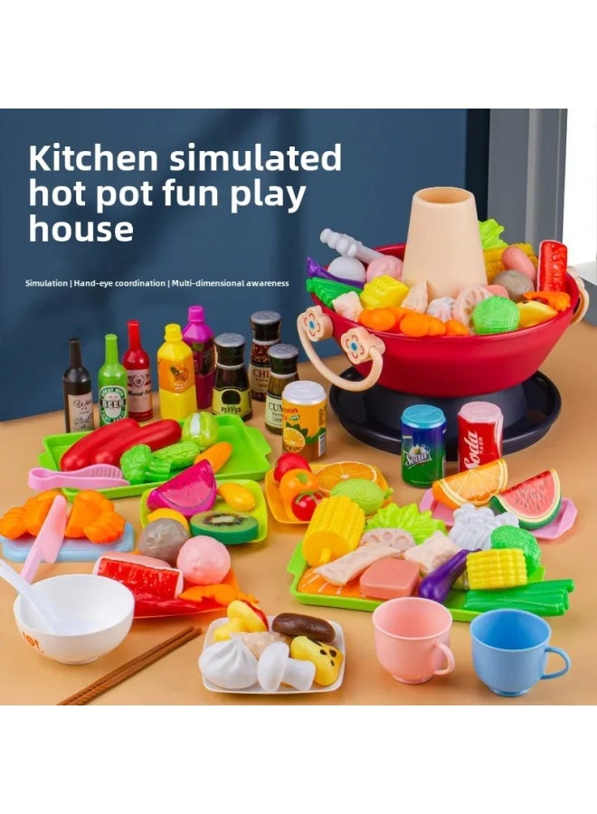 لعبة المطبخ المنزلي وعاء ساخن بدلة دوارة مادة الطفل محاكاة الشوي الصين الأصل البر الرئيسي محاكاة معدات الطبخ المواصفات: مجموعة الإفطار المكونة من 28 قطعة 【مع 2 باخرة】】 - Image 2
