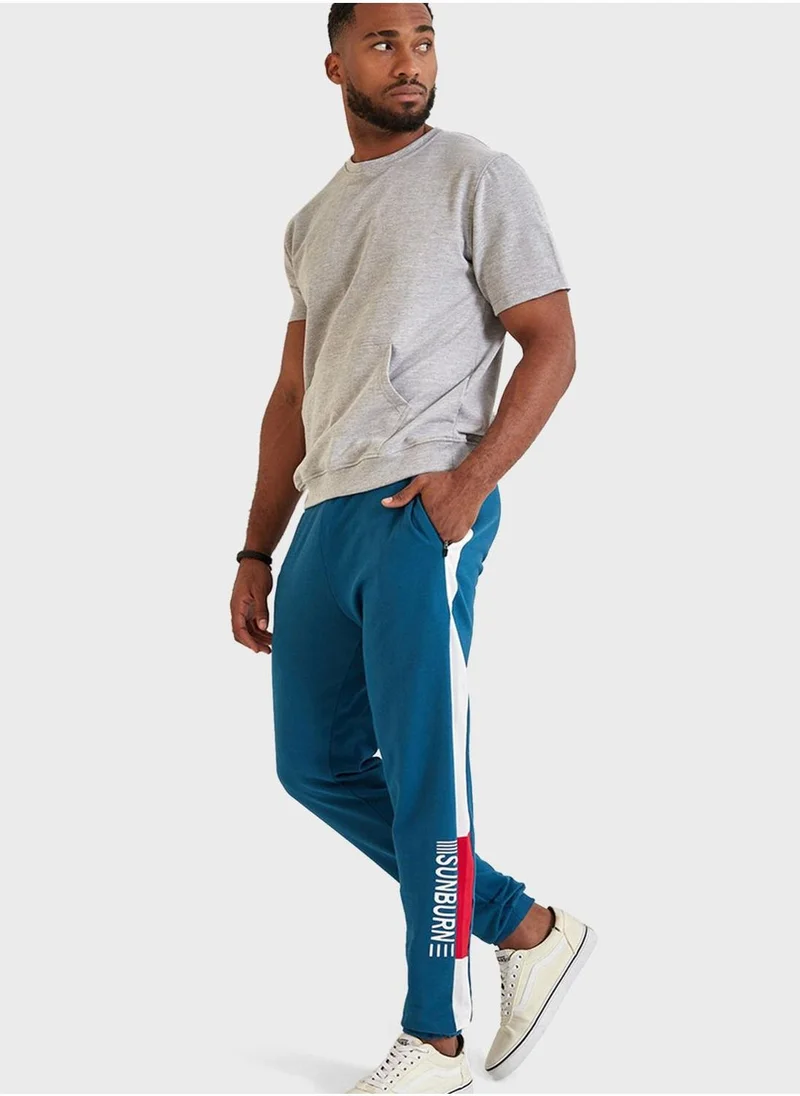 Styli Side Colorblock Slim Fit Jogger with Logo Detail