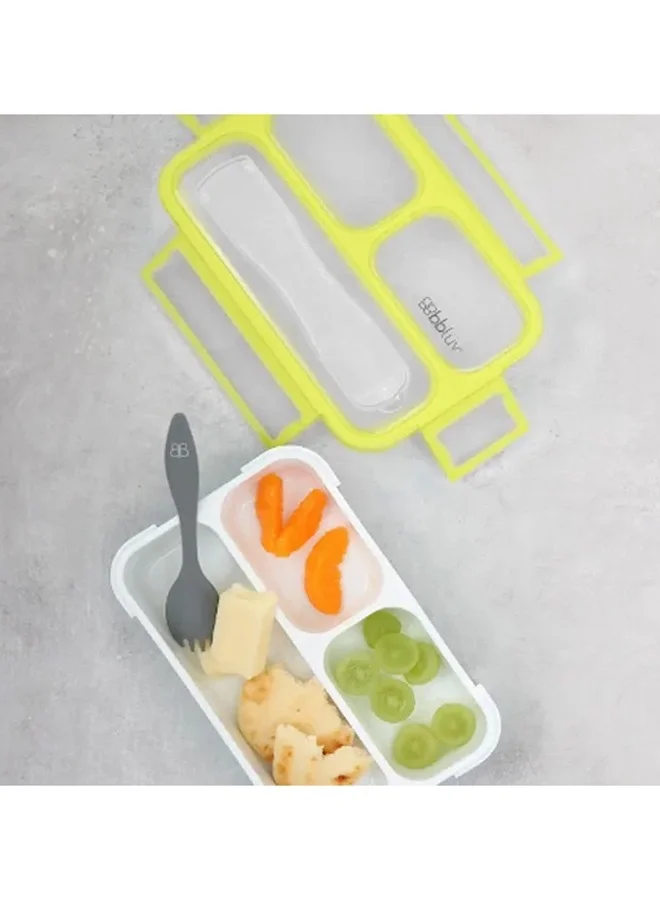 bbluv Small Sealed Bento Lunchbox With Fork, Lime