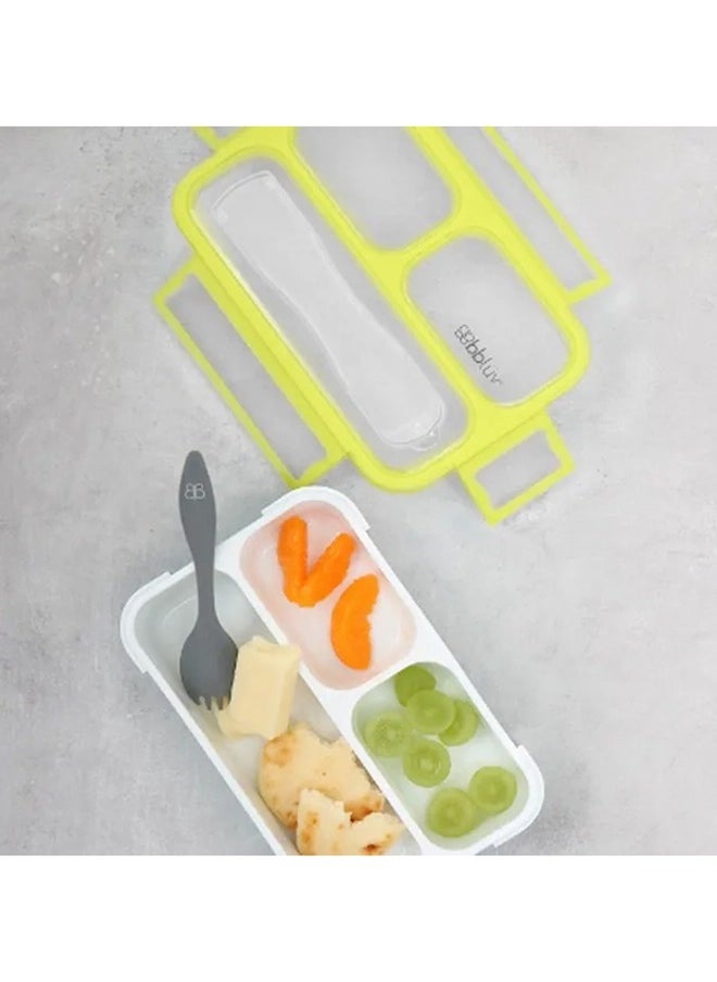 bbluv - Small Sealed Bento Lunchbox With Fork, Lime - Image 1