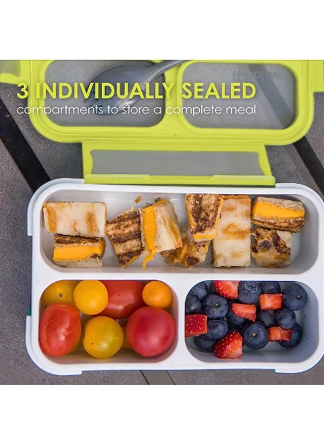 bbluv - Small Sealed Bento Lunchbox With Fork, Lime - Image 1
