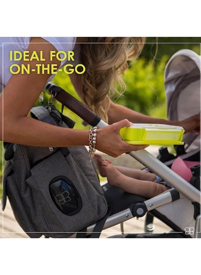 bbluv - Small Sealed Bento Lunchbox With Fork, Lime - Image 1