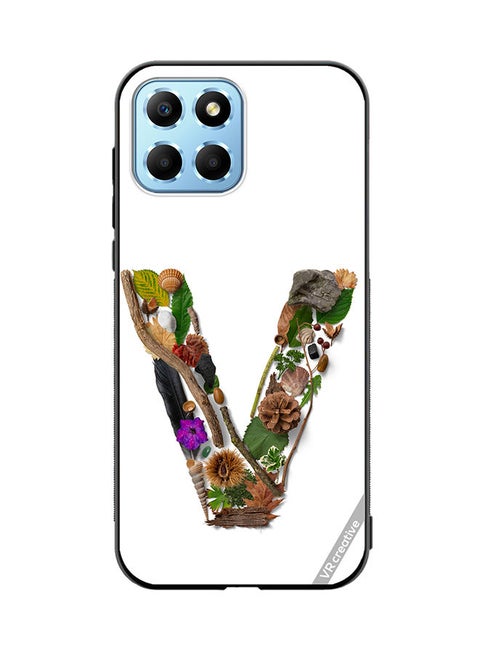 Protective Case Cover For Honor X8 5G Alphabet V Design Multicolour