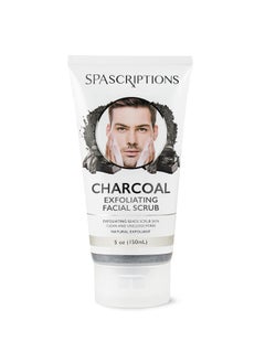 Spascriptions Charcoal Facial Cleanser Exfoliating Facial Scrub Face Wash with Natural Exfoliant 5 Oz