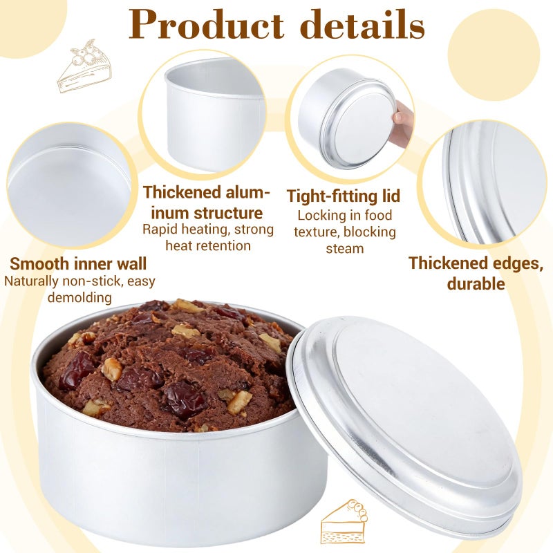 Otoolling 3 Pcs Quesillera Venezolana Con Tapa Molde Aluminum Flan Mold with Lids for Baking Round Molde Para Flan Pan for Quesillo, Cheesecake Cupcake, Pudding - Image 3