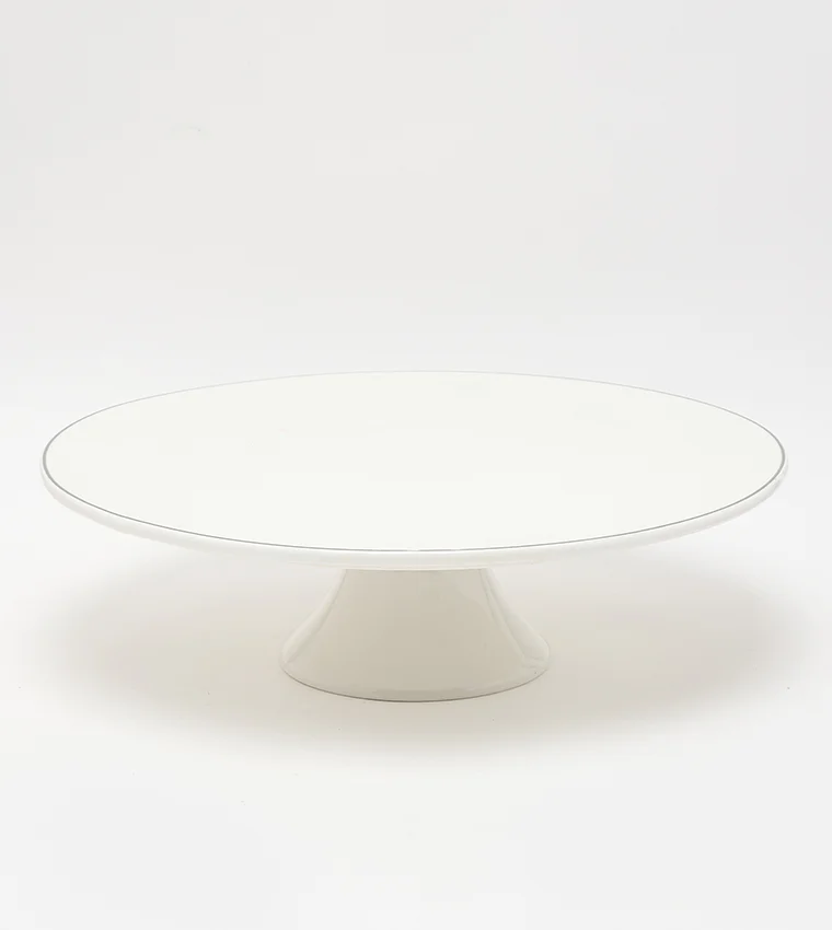 Sur La Table Cake Stand w/Rim 30cm White/Silver