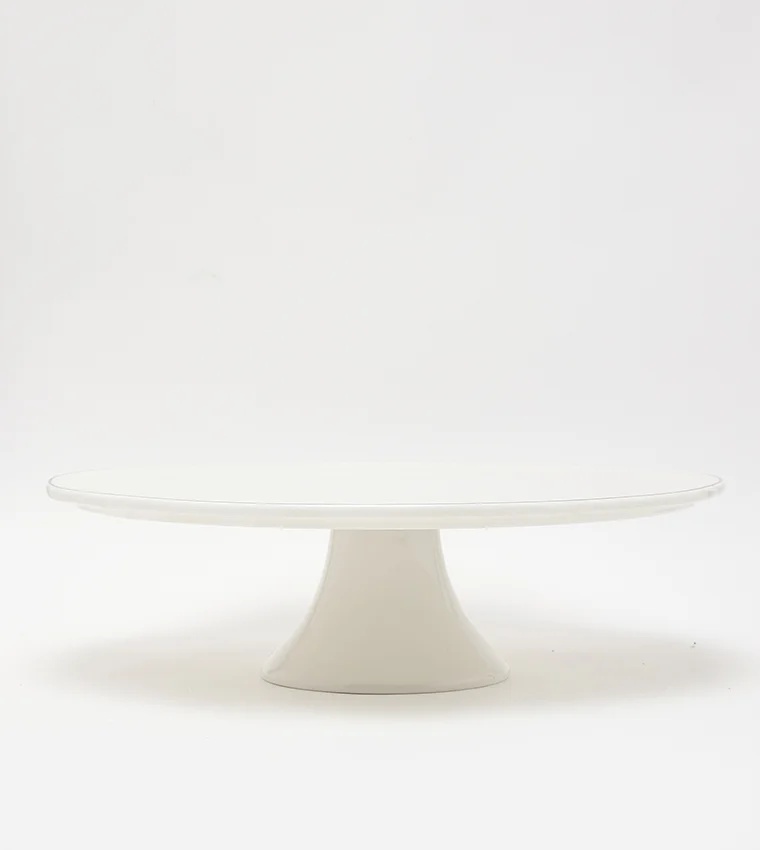 Sur La Table Cake Stand w/Rim 30cm White/Silver