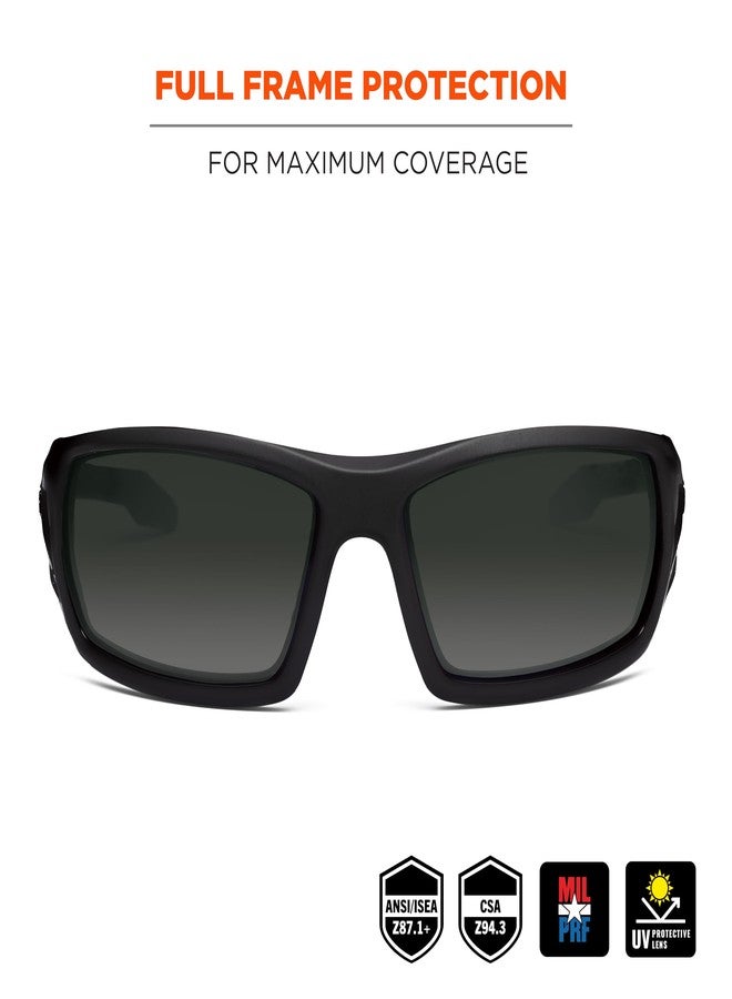 إرغوداين نظارات شمسية Ergodyne Skullerz Odin للسلامة، مقاومة للصدمات ANSI Z87، إطار كامل متين، غير قابلة للانزلاق، مستقطبة، مضادة للضباب - Image 2