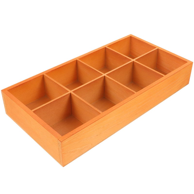 Vintage Pine Wood Tea Bag Storage Box 8 Compartment For Pantry Coffee Bar - Image 2