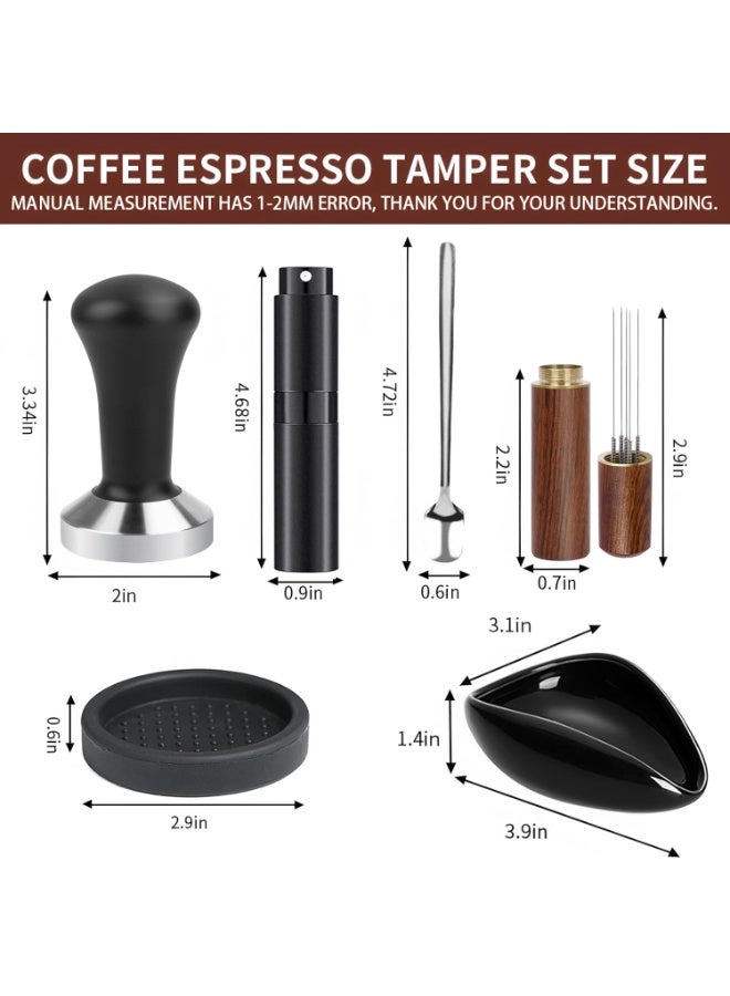 هومستر مجموعة التلاعب القهوة 51 مم: مجموعة التلاعب القهوة 6 قطعة مع Barista التلاعب ، أداة WDT ، حصيرة التلاعب ، زجاجة الرش ، ملعقة الفولاذ المقاوم للصدأ وطبق حبوب القهوة ، مجموعة ملحقات آلة القهوة - Image 5