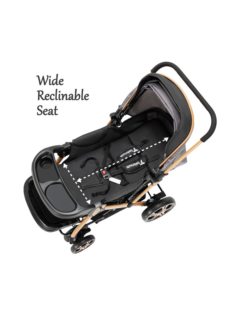 TEKNUM Reversible Trip2 Stroller With Extra-wide Canopy - Grey - Image 3