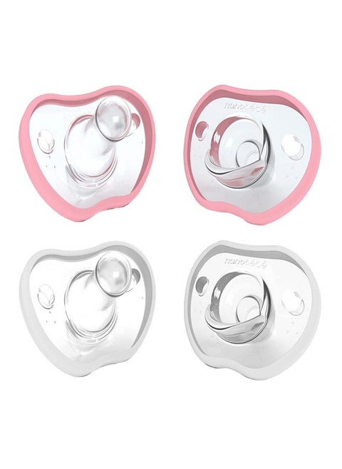 Pack Of 4 Baby Pacifiers, 3 - 6 Month, Pink/White