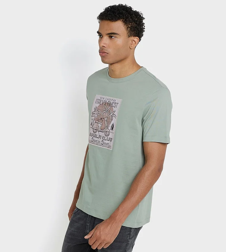 بين شيرمان Ben Sherman Men's Crew Neck Short Sleeve Printed T-Shirt