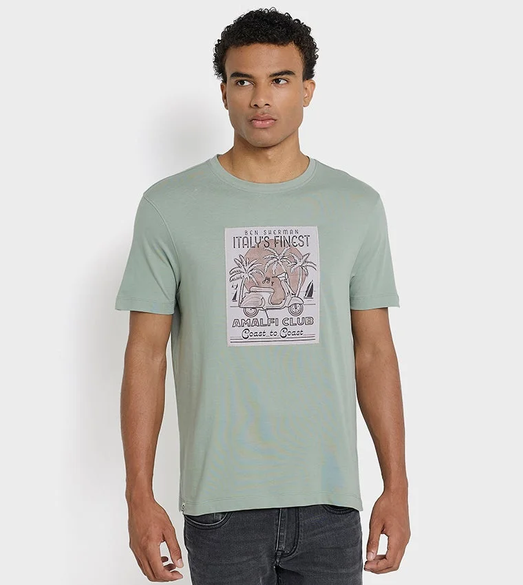 بين شيرمان Ben Sherman Men's Crew Neck Short Sleeve Printed T-Shirt