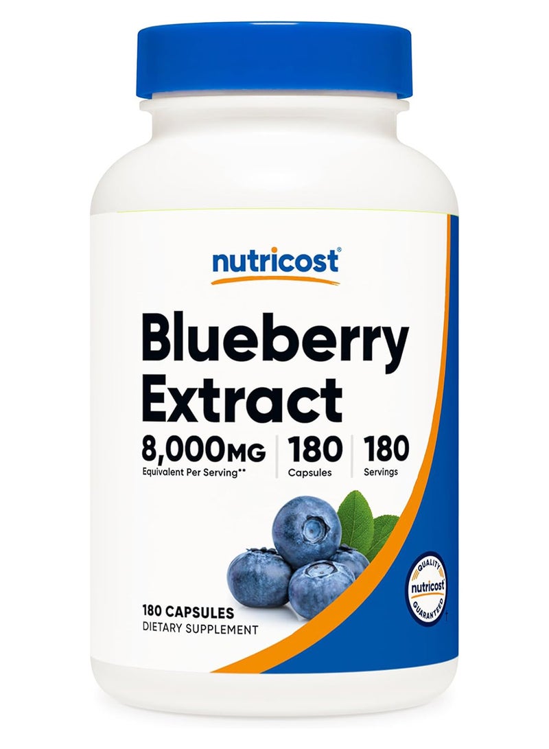 مستخلص التوت الأزرق بقوة 8000 ملجم، 180 كبسولة - Image 1